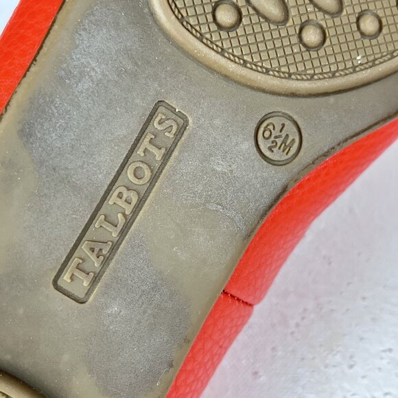 Talbots Womens Everson Tasseled Red Leather Driving Flats Sz 6.5 - Picture 3 of 10